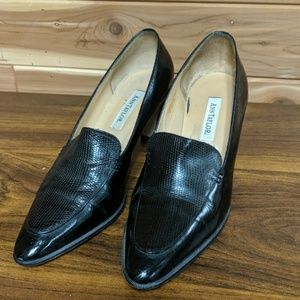 Vintage Ann Taylor black leather heels